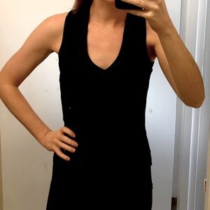 Black cotton wide strap tank top